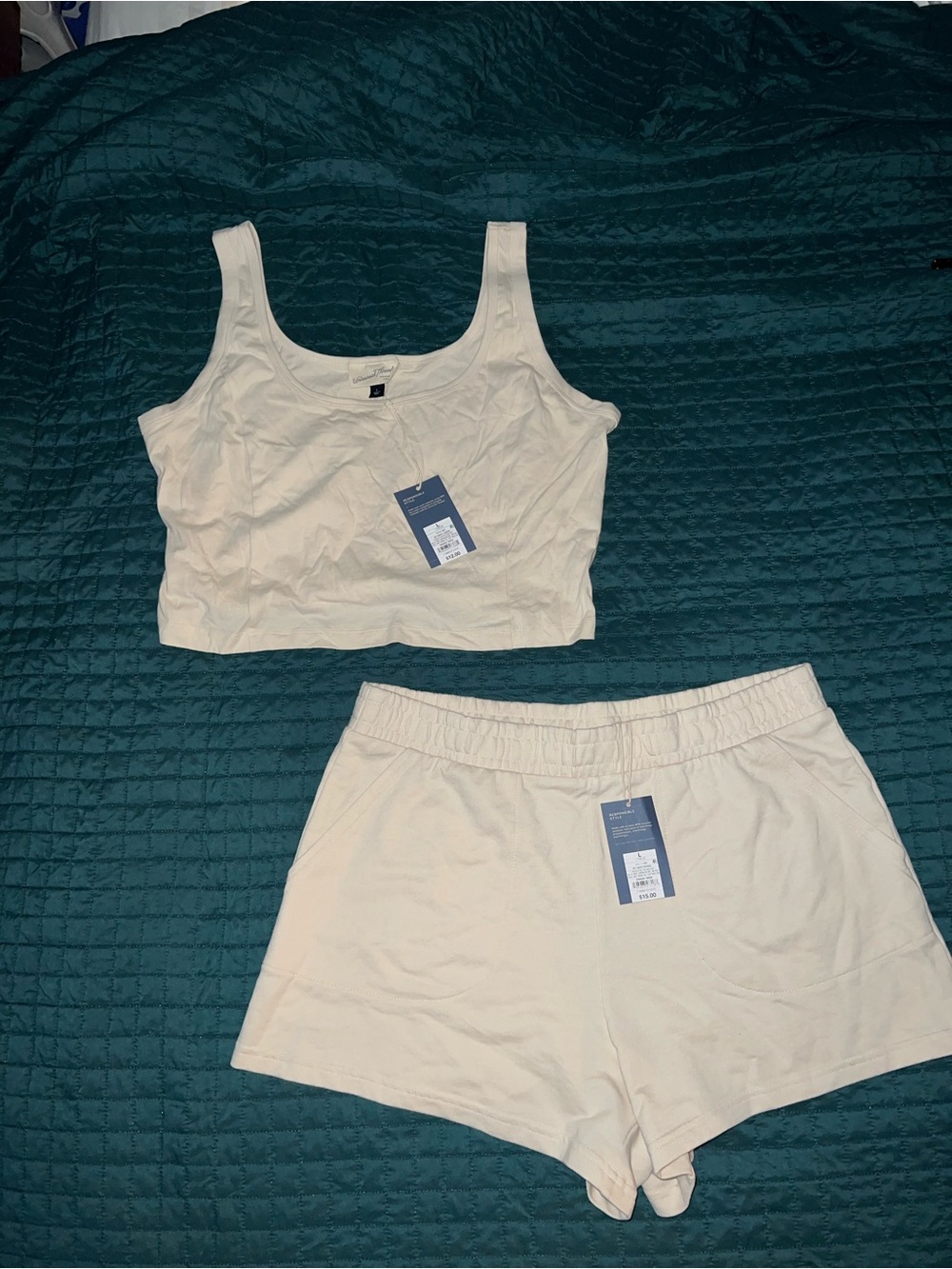 Universal Thread Cream Tank and Lounge Shorts Set